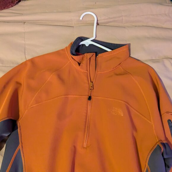 North Face Mens Sleek Jacket: Orange and Grey - Picture 3 of 6